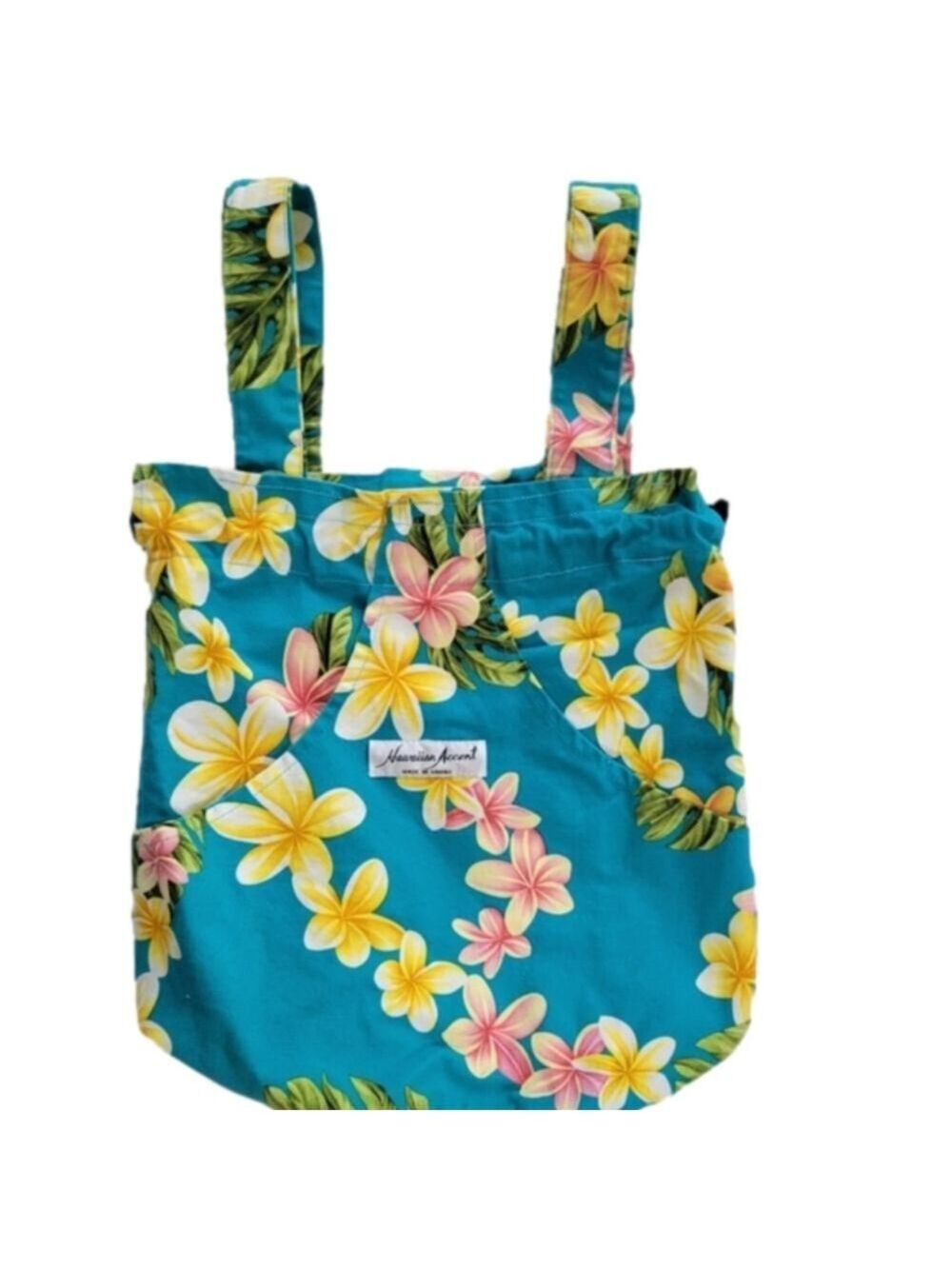 Hawaiian Accent Hobo Backpack Bucket Bag EUC